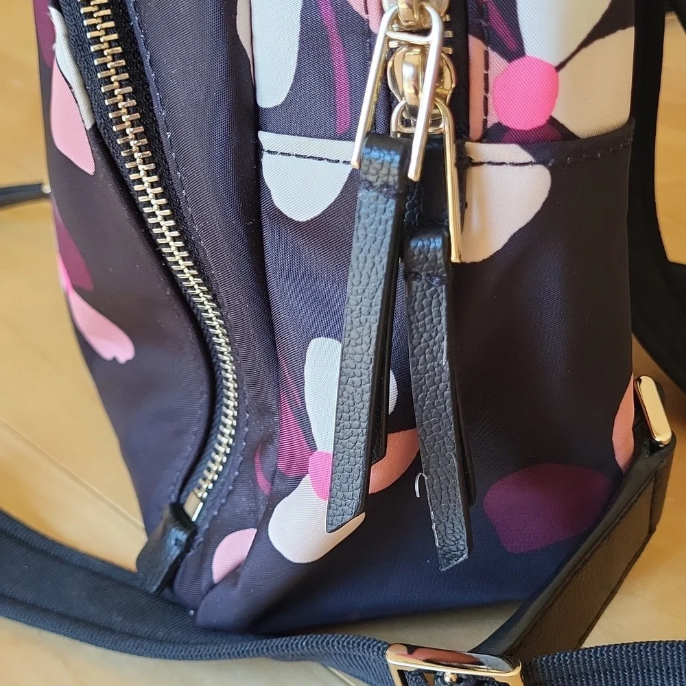 Kate Spade Black and Pink Floral Backpack - Picture 3 of 6